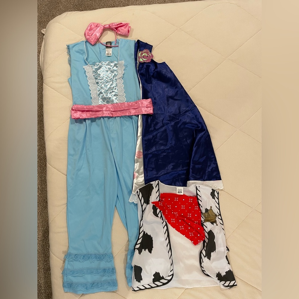 Adult Toy Story Bo Peep (M) and Woody (14+, fit my husband) costumes